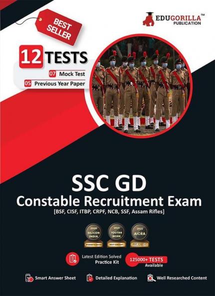 EduGorilla SSC GD Constable Book 2023 - General Duty (English Edition) - 12 Full Length Mock Tests (1200 Solved Questions) with Free Access to Online Tests