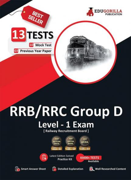 RRB Group D Level 1 Exam 2023 (English Edition) - 10 Full Length Mock Tests and 3 Previous Year Papers (1300 Solved Questions) with Free Access to Online Tests