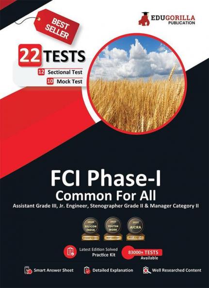 FCI Phase 1 Exam 2023 : Non-Executive and Manager Category II (English Edition) - 10 Mock Tests and 12 Sectional Tests (1500 Solved Questions) with Free Access to Online Tests