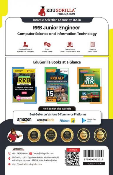 Edugorilla RRB JE IT (Information Technology) CBT-1 Book 2023 (English Edition) - 15 Full Length Mock Tests (1500 Solved Questions) with Free Access to Online Tests