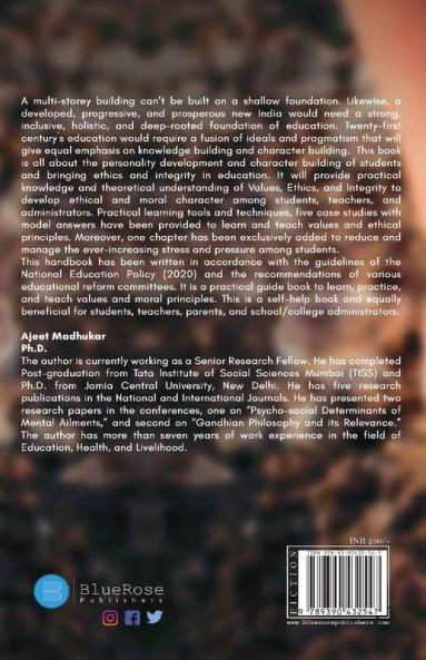 Reimagining Education in New India ValuesEthics and Integrity in Education A handbook for Students Teachers and Administrators