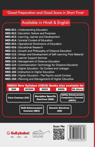 MES-104 PLANNING AND MANAGEMENT OF HIGHER EDUCATION