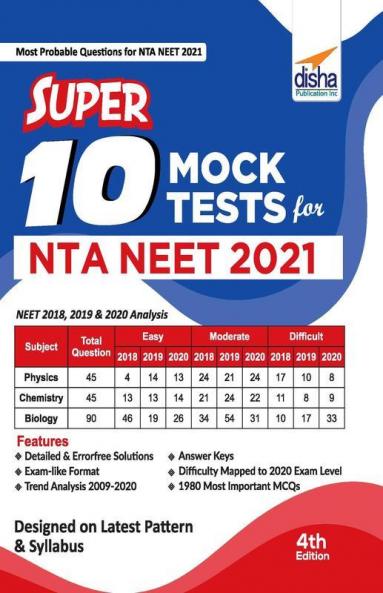 Super 10 Mock Tests for NTA NEET 2021 - 4th Edition