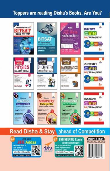 BITSAT 16 Years Chapter-wise Solved Papers (2020 - 2005) with 5 Online Mock Tests 4th Edition