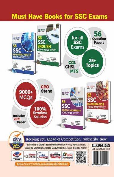 52 SSC Mathematics Topic-wise Solved Papers (2010 - 2021) - CGL CHSL MTS CPO 4th Edition