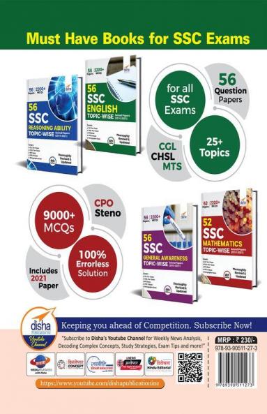 56 SSC English Topic-wise Solved Papers (2010 - 2021) - CGL CHSL MTS CPO 4th Edition