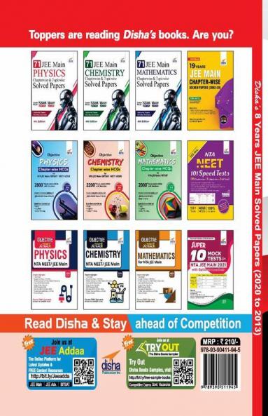 8 Years JEE Main Solved Papers (2020 to 2013)