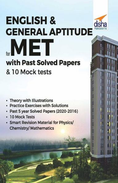 English & General Aptitude for Manipal Entrance Test (MET) with 4 Past Solved Papers & 10 Mock Tests