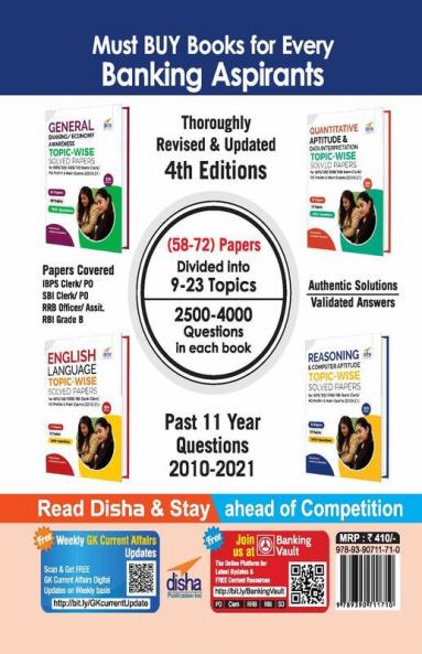 Reasoning & Computer Aptitude Topic-wise Solved Papers for IBPS/ SBI/ RRB/ RBI Bank Clerk/ PO Prelim & Main Exams (2010-21) 5th Edition