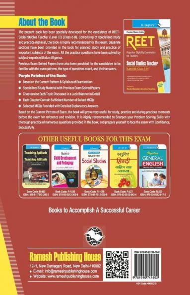 REET (Rajasthan Eligibility Examination for Teachers) : Social Studies Teacher—Level-II (Class 6-8) Exam Guide
