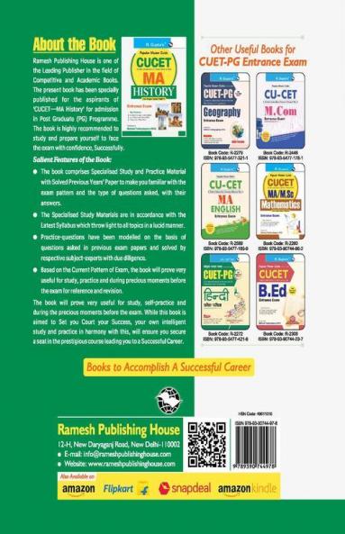 CUET-PG : MA-History / MA-History & Archaeology Entrance Exam Guide