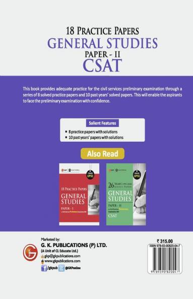 UPSC 2021 : General Studies Paper II CSAT 2021 : 18 Practice Papers