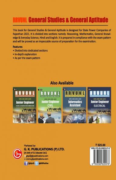 Rajasthan RVUNL 2021 : General Studies & General Aptitude