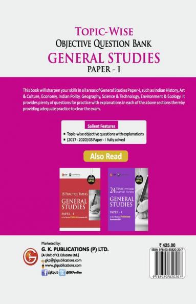 UPSC 2021 : General Studies Paper I : Topic Wise Objective Question Bank