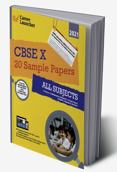 Ultimate CBSE X 2021 based on Reduced Syllabus & as per the Latest CBSE Sample Papers for 2021. Includes 20 Sample Papers (5 Science 5 Mathematics Standard 5 Social Science & 5 English Language & Literature) and Solved papers of 2020