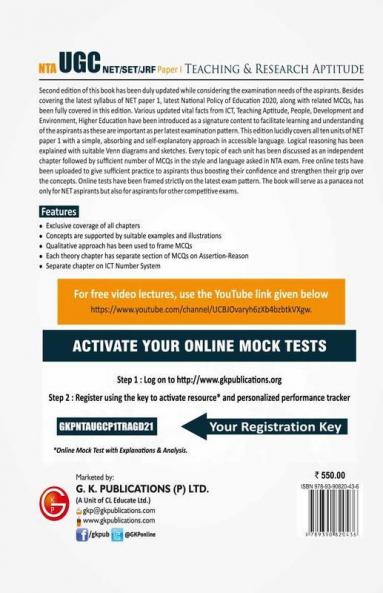NTA UGC (NET/SET/JRF ) 2021 Paper I - Teaching & Research Aptitude 2ed by T.S. Sodhi