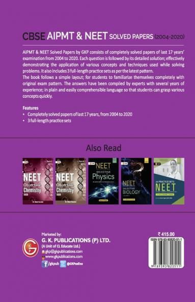 CBSE AIPMT & NEET 2021 - Solved Papers (2004-2020)