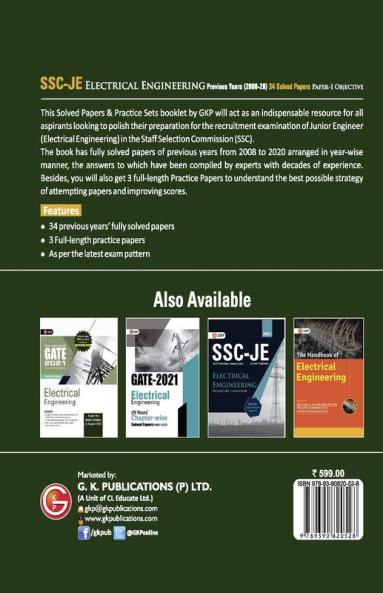 Ssc 2021 Junior Engineers Paper I Electrical Engineering 34 Previous Years Solved Papers (2008-20)