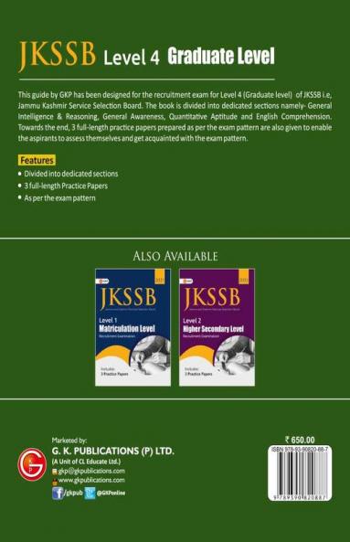 JKSSB 2021 : Level 4 - Graduate Level - Guide