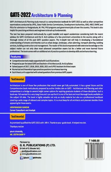GATE 2022 Architecture & Planning Vol 2 - Guide by Ar. Jinisha Jain