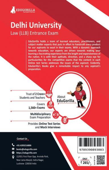 DU LLB (Law) Entrance Exam 2024 - Solved 10 Full Length Mock Tests 12 Sectional Tests and 3 Previous Year Papers with Free Access to Online Tests