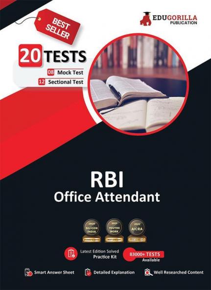 RBI Office Attendant Exam 2023 (English Edition) - 8 Mock Tests 12 Sectional Tests and 1 Previous Year Paper (1000 Solved Questions) with Free Access To Online Tests
