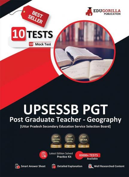 UP PGT Geography Book 2023 (English Edition) - 10 Full Length Mock Tests (1200 Solved Questions) UPSESSB (Post Graduate Teacher) with Free Access to Online Tests