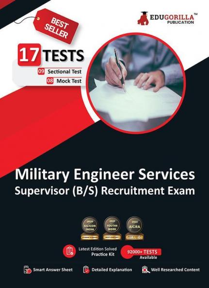 Military Engineer Services (MES) Supervisor Barrack and Store 2023 (English Edition) - 8 Mock Tests and 9 Sectional Tests (1000 Solved Questions) with Free Access to Online Tests
