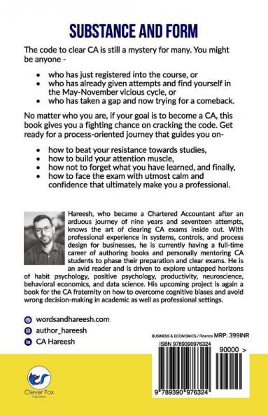 Substance and Form: Erase the Fear of Attempts Clear CA & Turn Pro