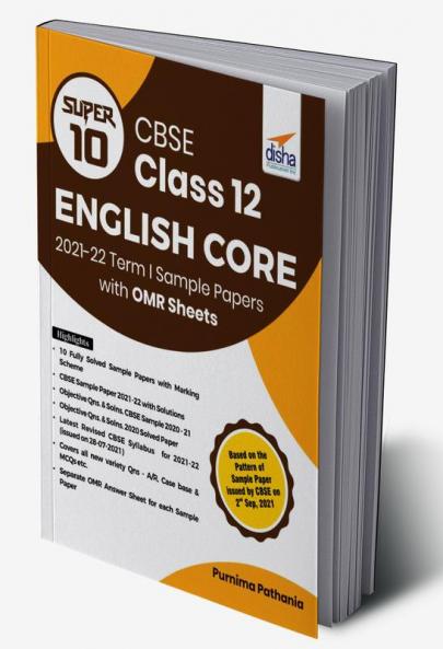 Super 10 CBSE Class 12 English Core 2021-22 Term I Sample Papers with OMR Sheets