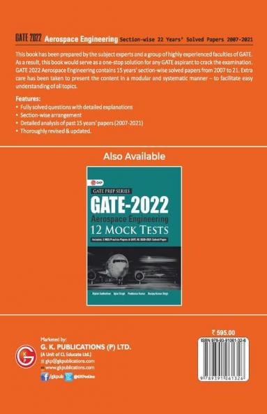 GATE 2022 - Aerospace Engineering - 15 Years' Section-wise Solved Paper 2007-21