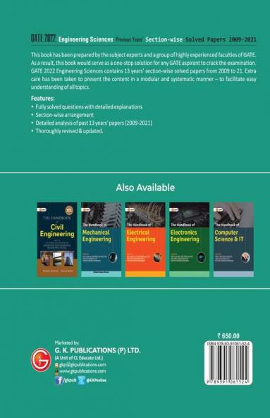 GATE 2022 - Engineering Sciences - Previous Years' Solved Papers 2009-2021 (Section-Wise)