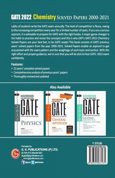 GATE 2022  - Chemistry - Solved Papers (2000-2021) By GKP.