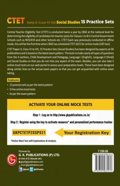 CTET : Paper II (Class VI-VIII) - Social Studies - 15 Practice Sets