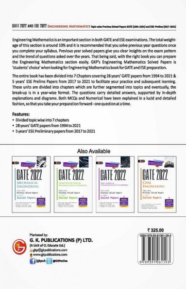 GATE 2022 & ESE Prelim 2022 - Engineering Mathematics - Topic-wise Previous Solved Papers