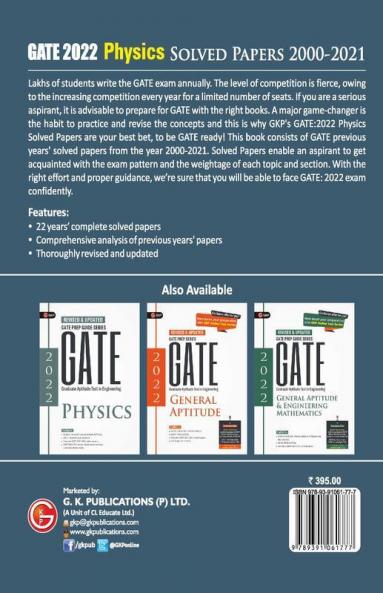 GATE 2022 : Physics - Solved Papers (2000-2021) by GKP.