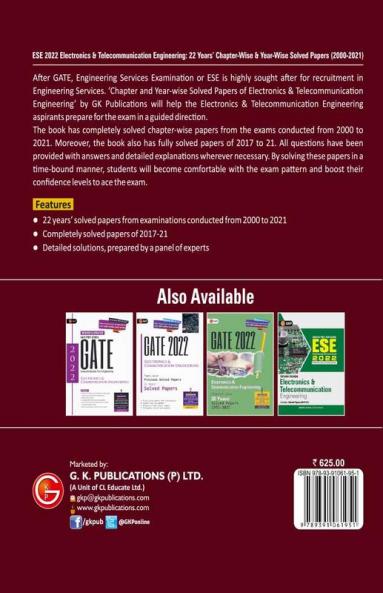 UPSC ESE 2022 : Electronics & Telecommunication Engineering - Chapter Wise & Year Wise Solved Papers 2000-2021
