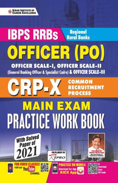 IBPS RRBs Officer (PO) Scale-I II and III CRP X Main Exam Practice Work Book with Solved Paper of 2021