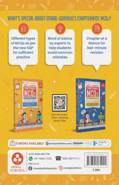 Chapterwise MCQs Vol I for Hindi English I English II History & Civics Geography: ICSE Class 10 for Semester I 2021 Exam