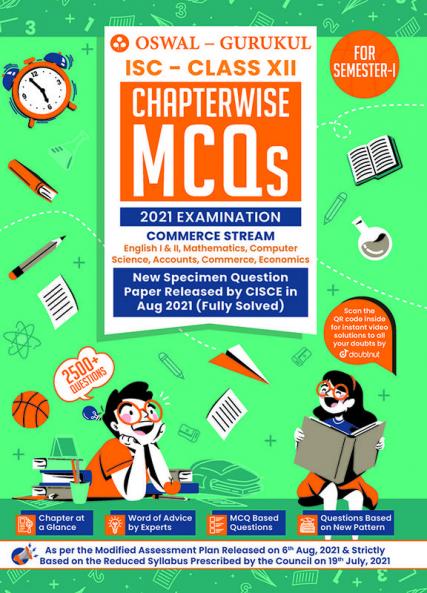 Chapterwise MCQs Book for Commerce Stream : ISC Class 12 for Semester I 2021 Exam