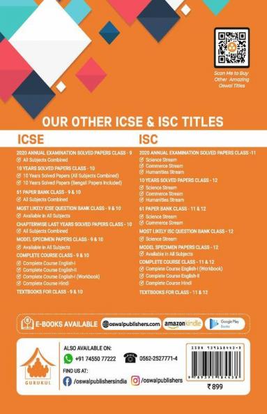 10 Years Solved Papers (Bengali Papers Included): ICSE Class 10 for 2022 Examination