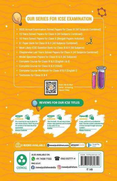 Most Likely Question Bank for Chemistry: ICSE Class 9 for 2022 Examination