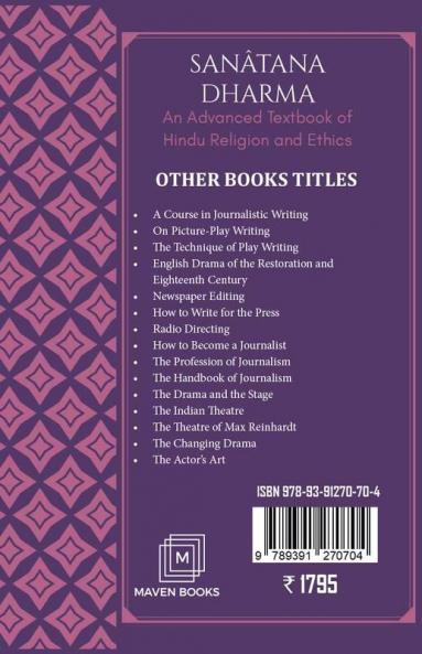 SANATANA DHARMA AN ADVANCED TEXTBOOK OF HINDU RELIGION AND ETHICS