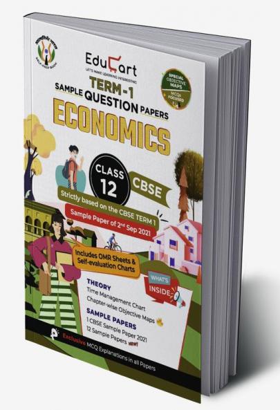 Educart CBSE Term 1 ECONOMICS Sample Papers Class 12 MCQ Book For Dec 2021 Exam (Based on 2nd Sep CBSE Sample Paper 2021)