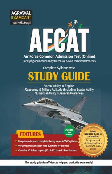 Examcart AFCAT (Air force Common Admission Test) Complete Syllabus-wise Study Guidebook