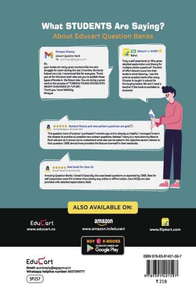 Educart TERM 1 SCIENCE MCQ Class 10 Question Bank Book 2022 (Based on New MCQs Type Introduced in 2nd Sep 2021 CBSE Sample Paper) EDUBOOK