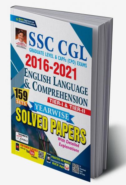 SSC CGL 2016 to 2021 English Language And Comprehension Tier 1 and Tier 2 Yearwise Solved Papers (159 Sets)