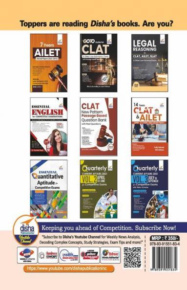 Target New Pattern CLAT 2022: 10 Mock Tests & 2 Solved Papers (2020 & 2021)