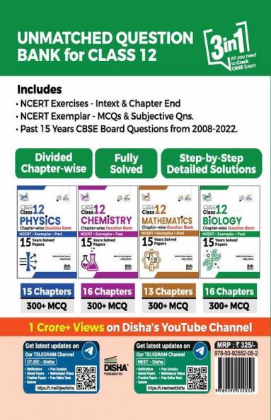 CBSE Class 12 Biology Chapter-wise Question Bank - NCERT + Exemplar + PAST 15 Years Solved Papers 8th Edition