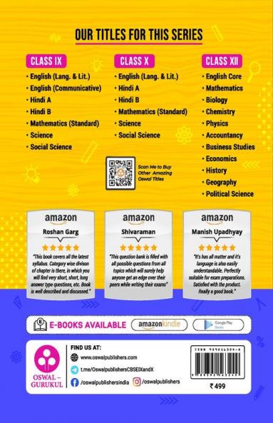 Oswal - Gurukul English (Language & Literature) Most Likely Question Bank : CBSE Class 10 for 2023 Exam